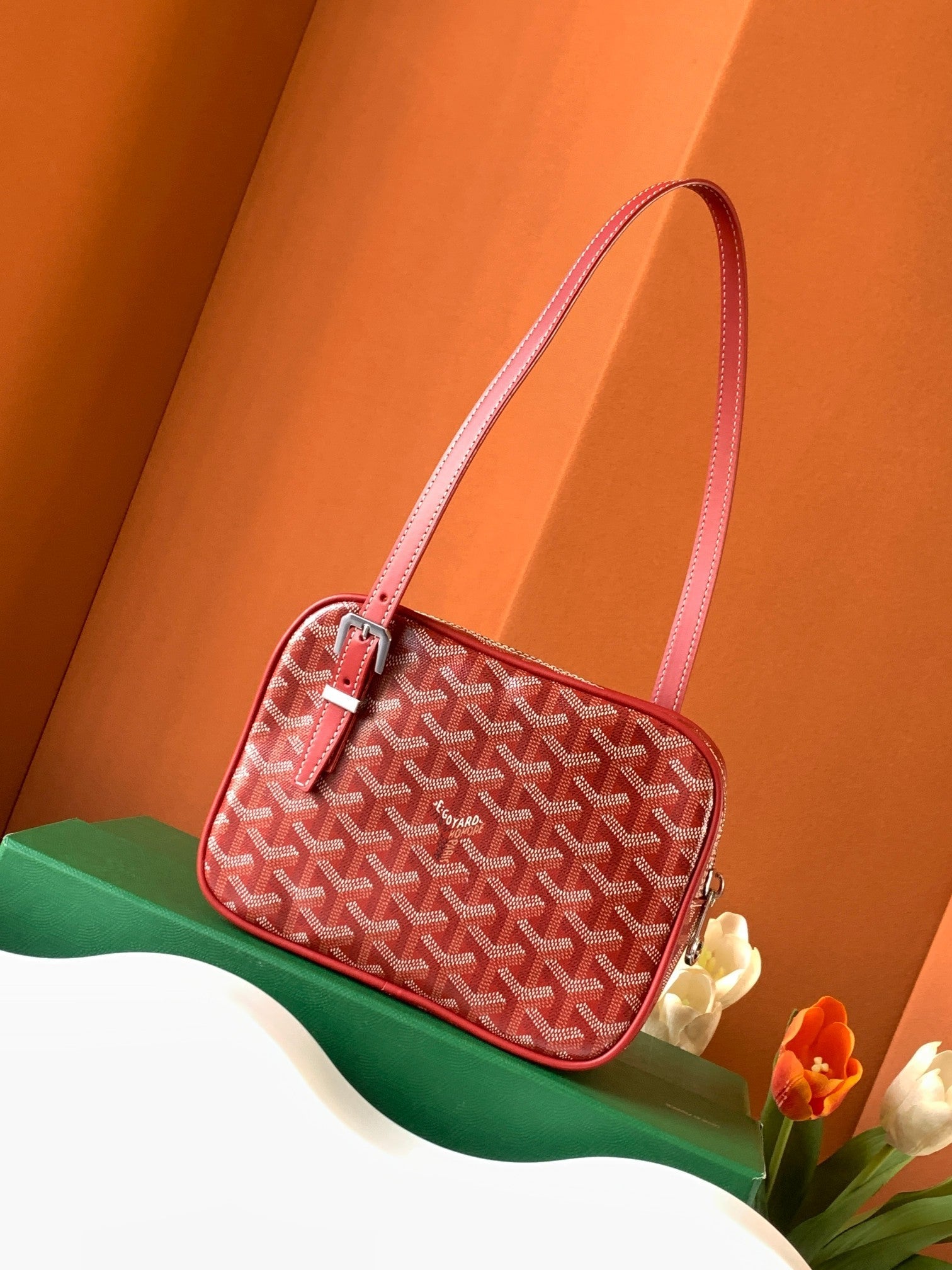 Goyard Yona Bag Coated MM 21Cm Red Canvas