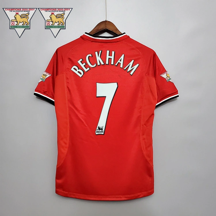 Retro 2000-02 Manchester United home BECKHAM GIGGS KEANE SHERINGHAM  Football jersey retro