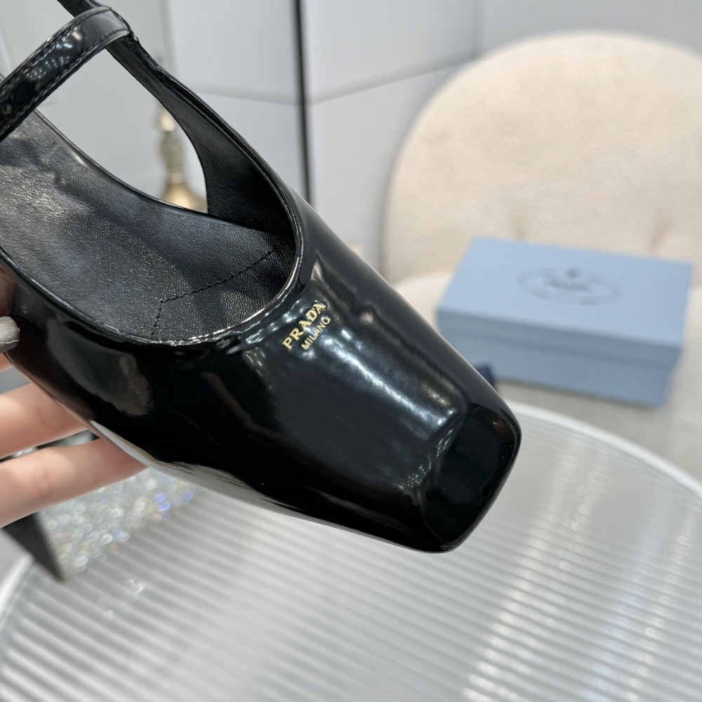 Prada Patent Leather Slingback Ballerinas Black 1F828N 069 F0002 F 015