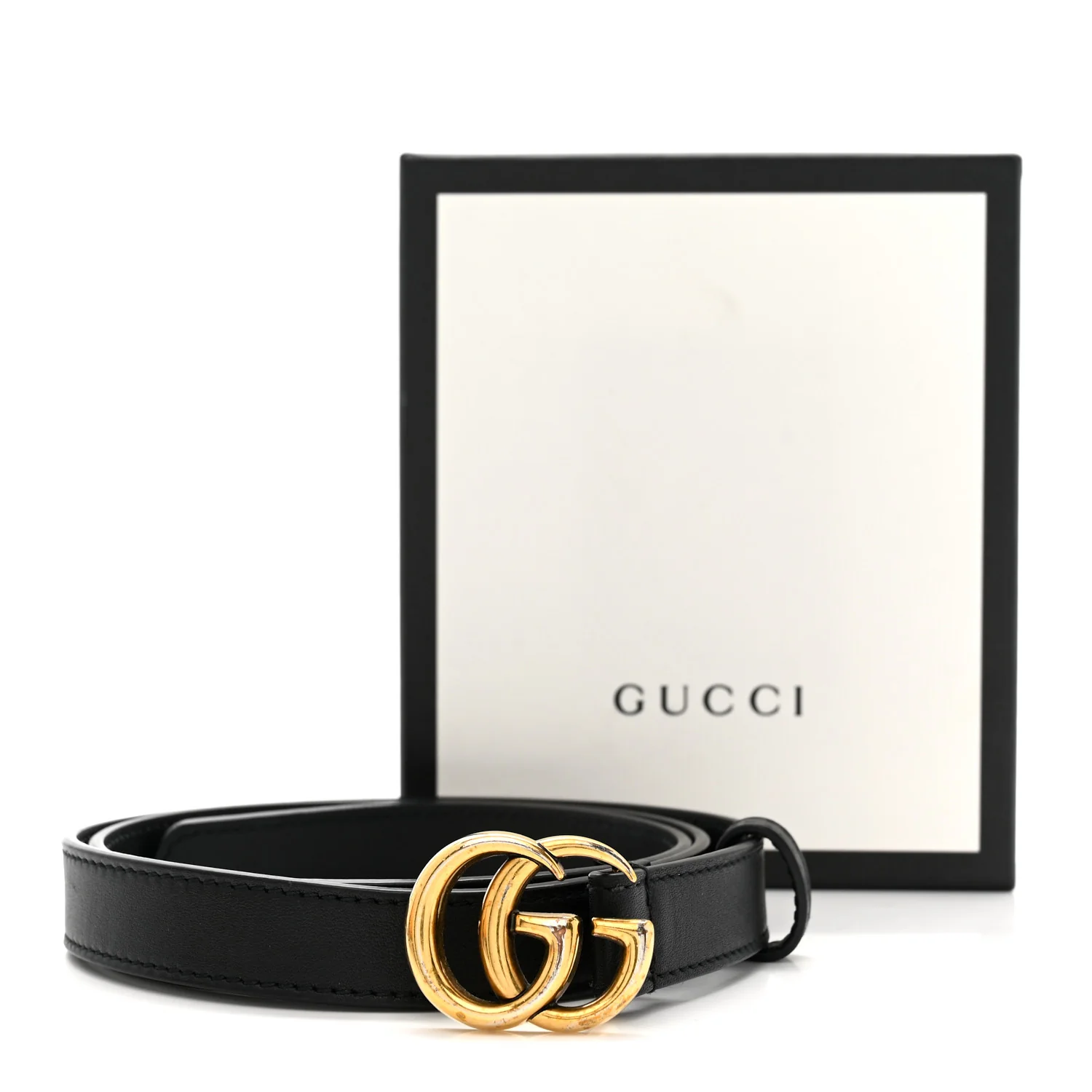 Calfskin Double G 20mm Belt 80 32 Black