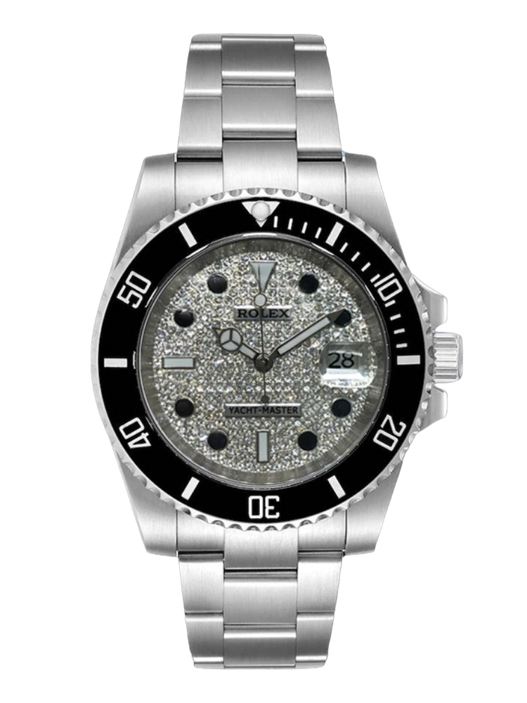 【Super Clone】Rolex Yacht-Master 116695 Stainless Steel Diamond Paved Dial 40MM Mens Replica Watch