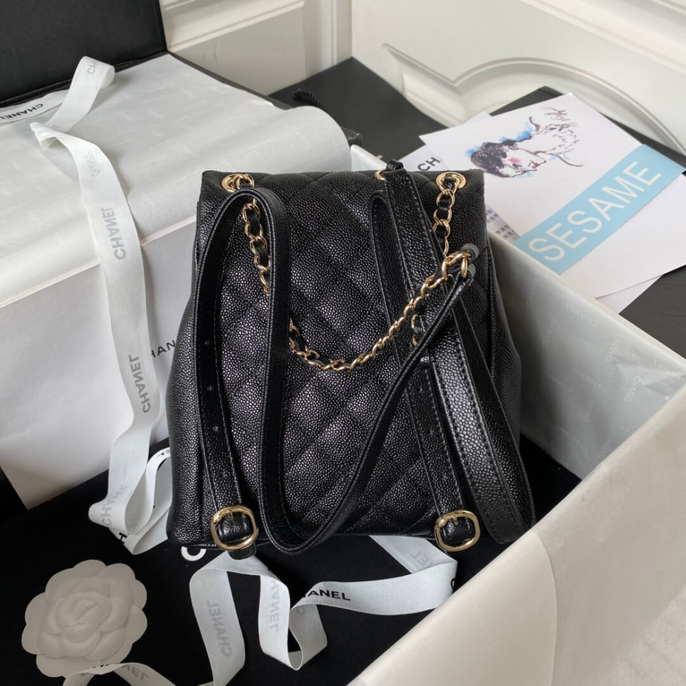 Chanel Small Duma Backpack Caviar Calfskin 19cm/7.5in