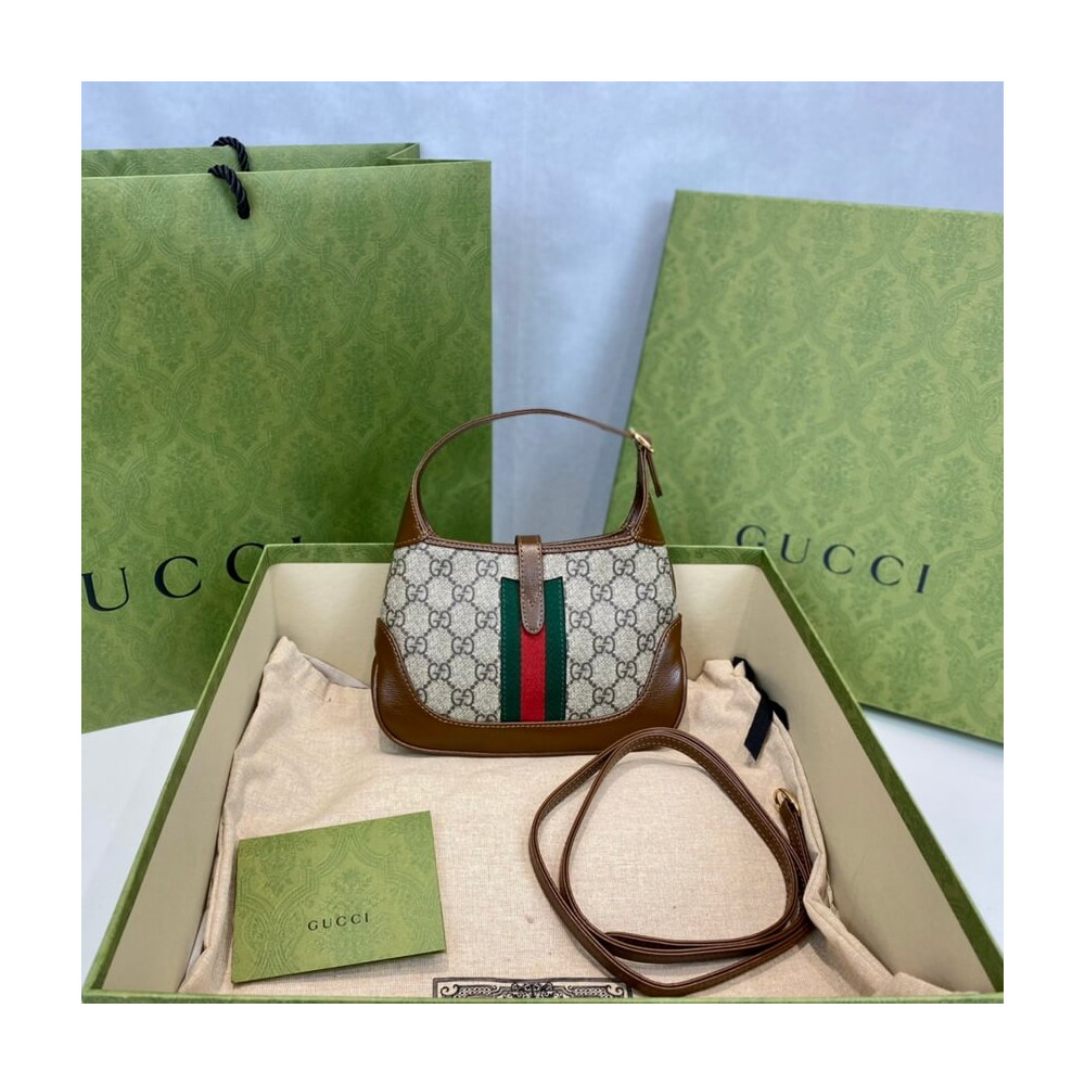 Gucci Jackie 1961 Mini Shoulder Bag in GG Canvas 19cm