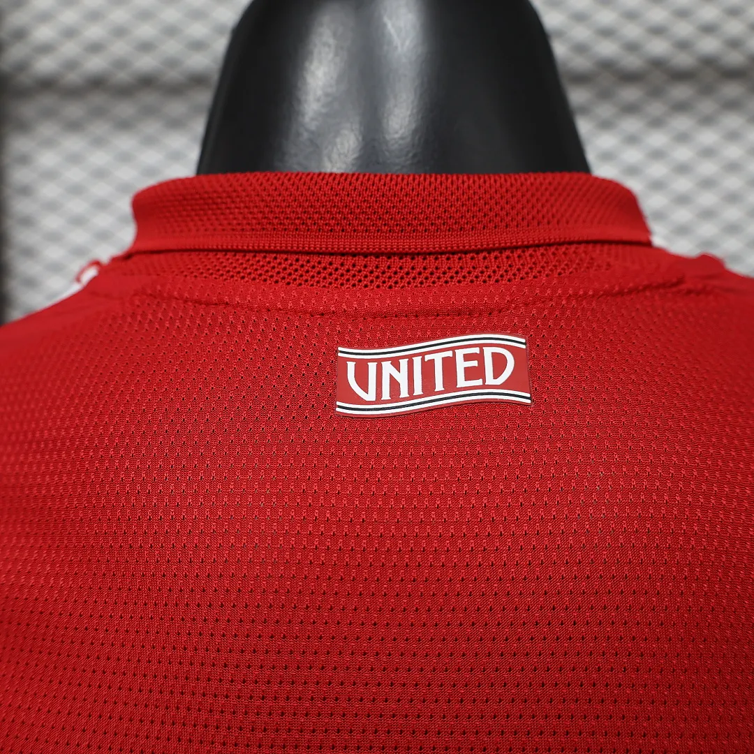 2026/27 Premier League Manchester United Team Home Football Jersey Player Version Long Sleeves - JerseyFun