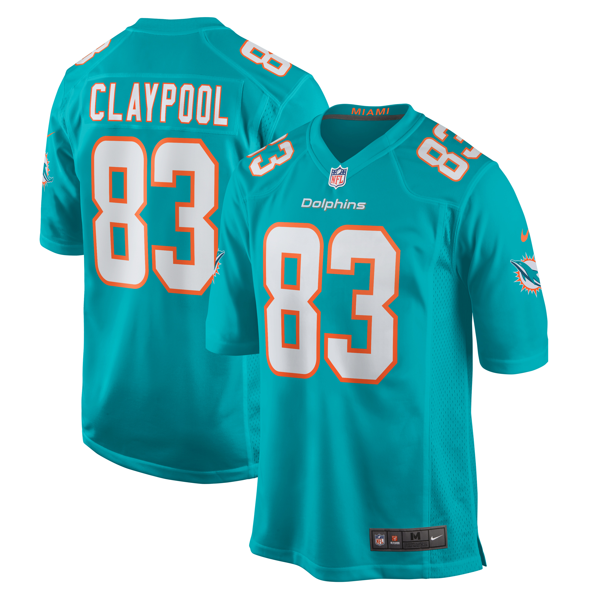 Chase Claypool Miami Dolphins Nike  Game Jersey -  Aqua