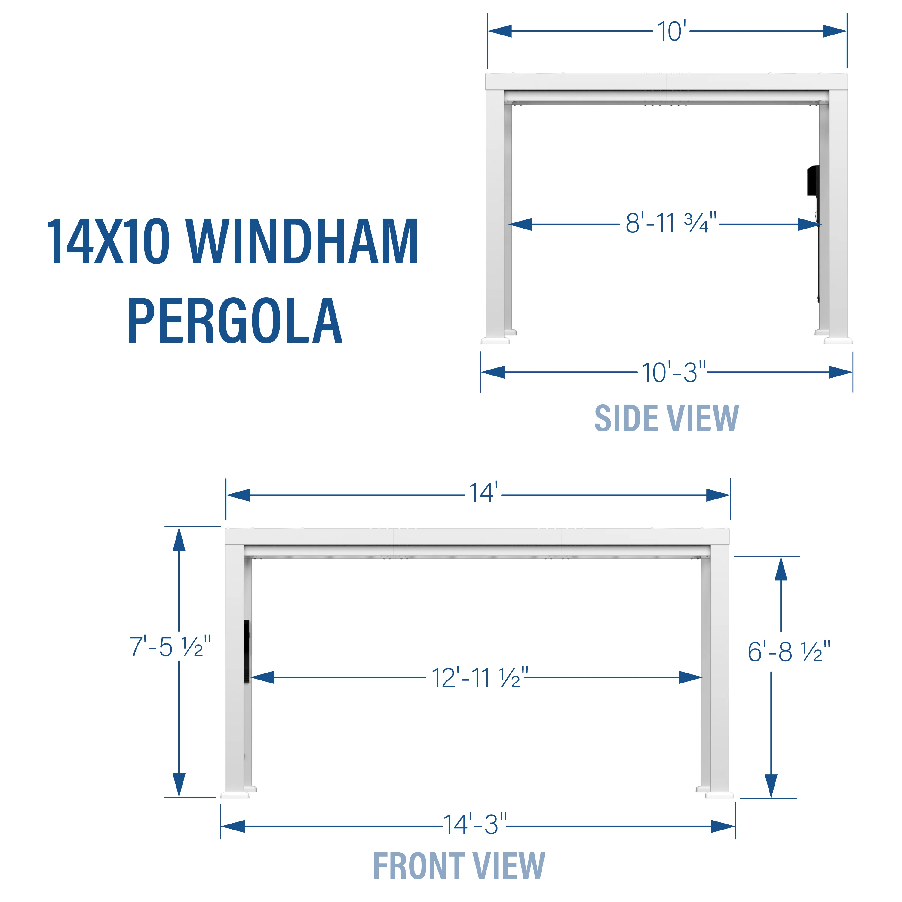 14x10 Windham Modern Steel Pergola With Sail Shade Soft Canopy