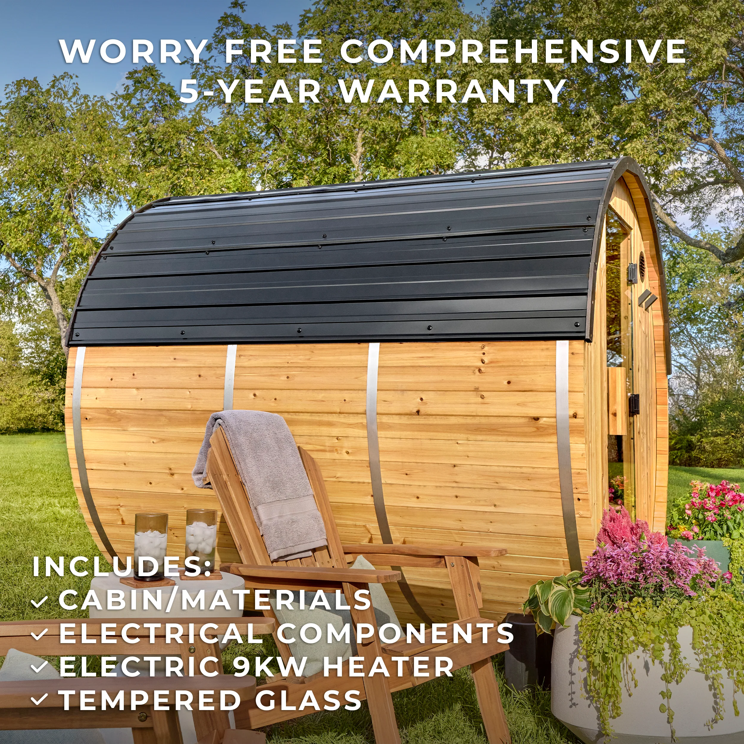 Paxton Outdoor Barrel Sauna �?4-6 Person