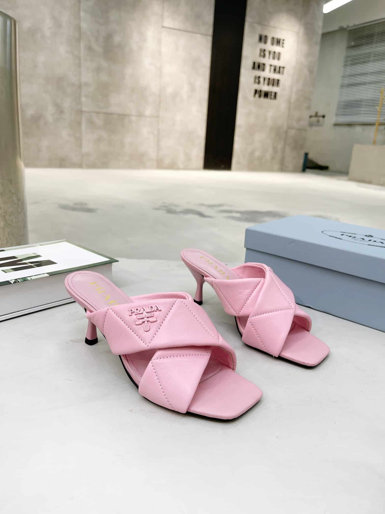 Prada Quilted Leather Mule Pink
