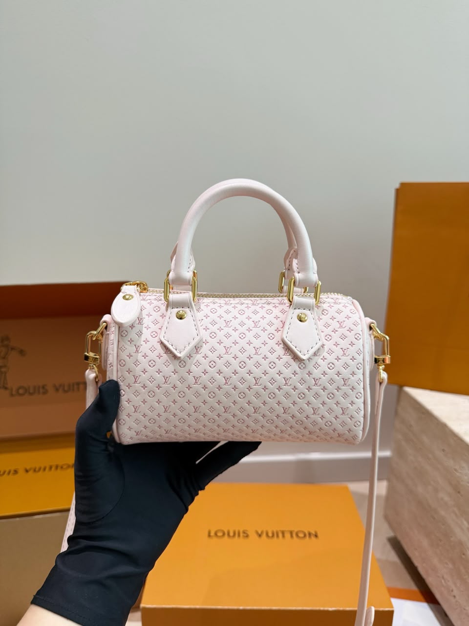 Louis Vuitton Nano Speedy Bag Light Bliss Cream 16cm M29414