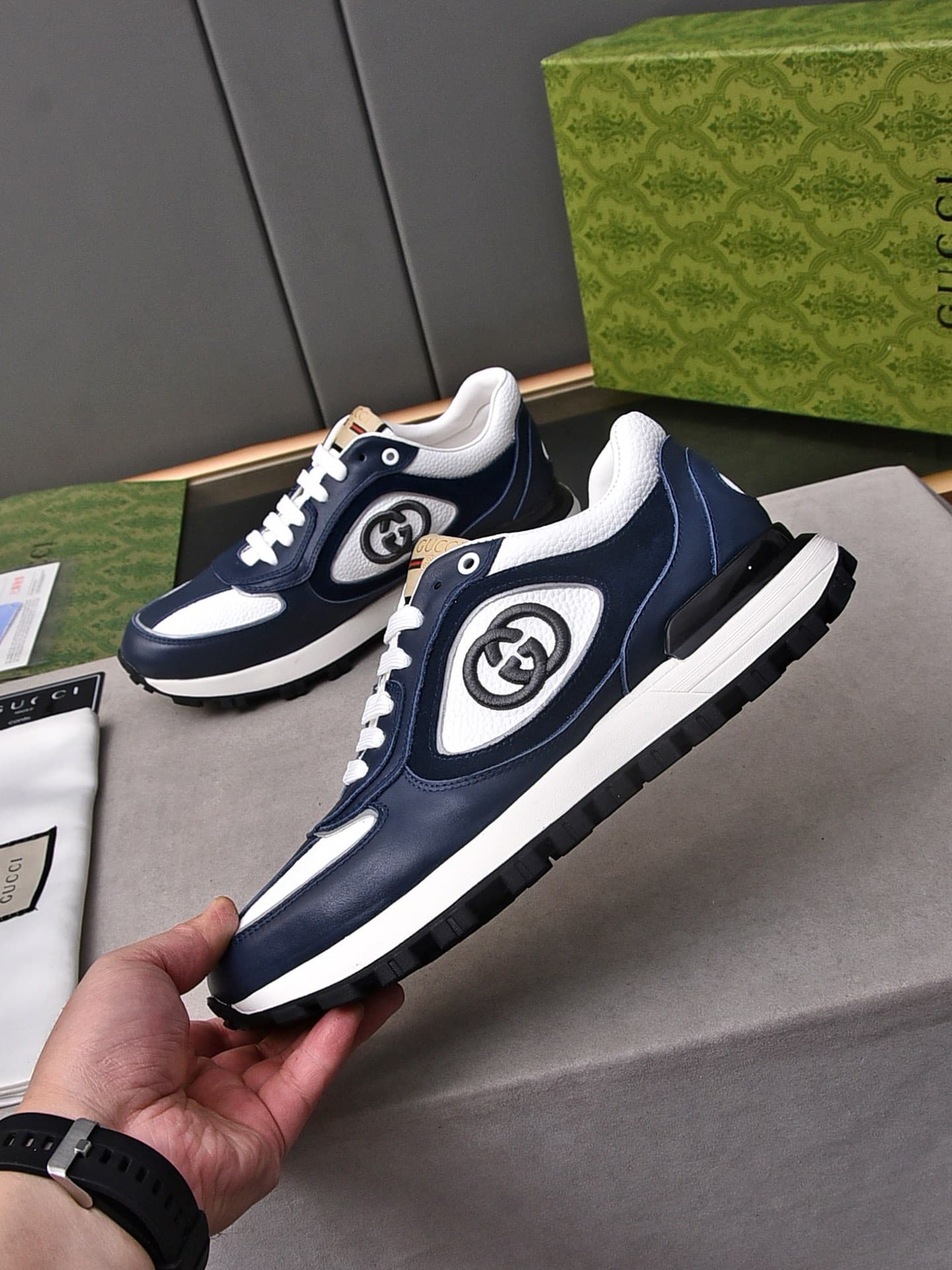 Gucci Double G Men’S Run Sneaker Blue