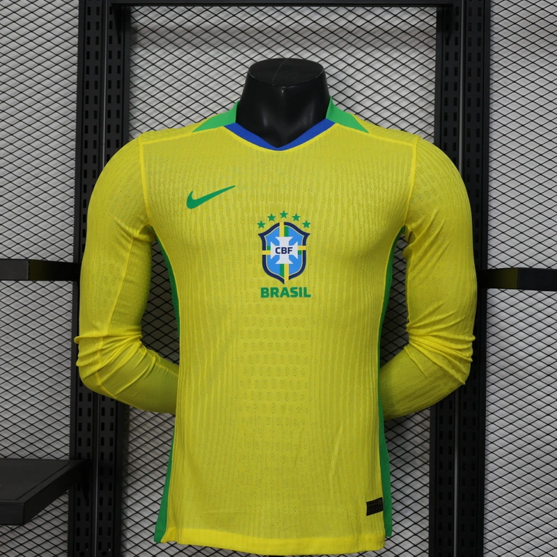 Player 2025-26 Brazil Home Long sleeves Football jersey