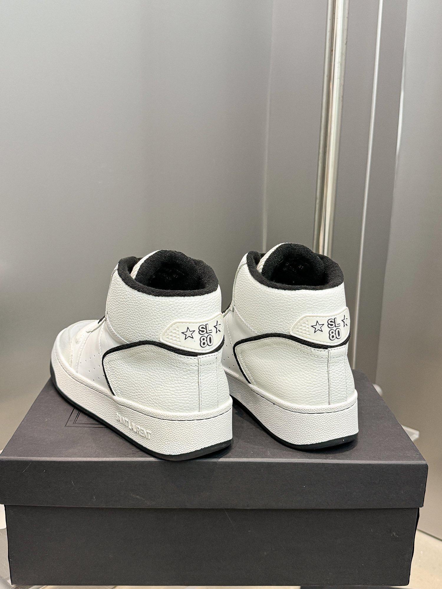 YSL Leather High Top Sneakers