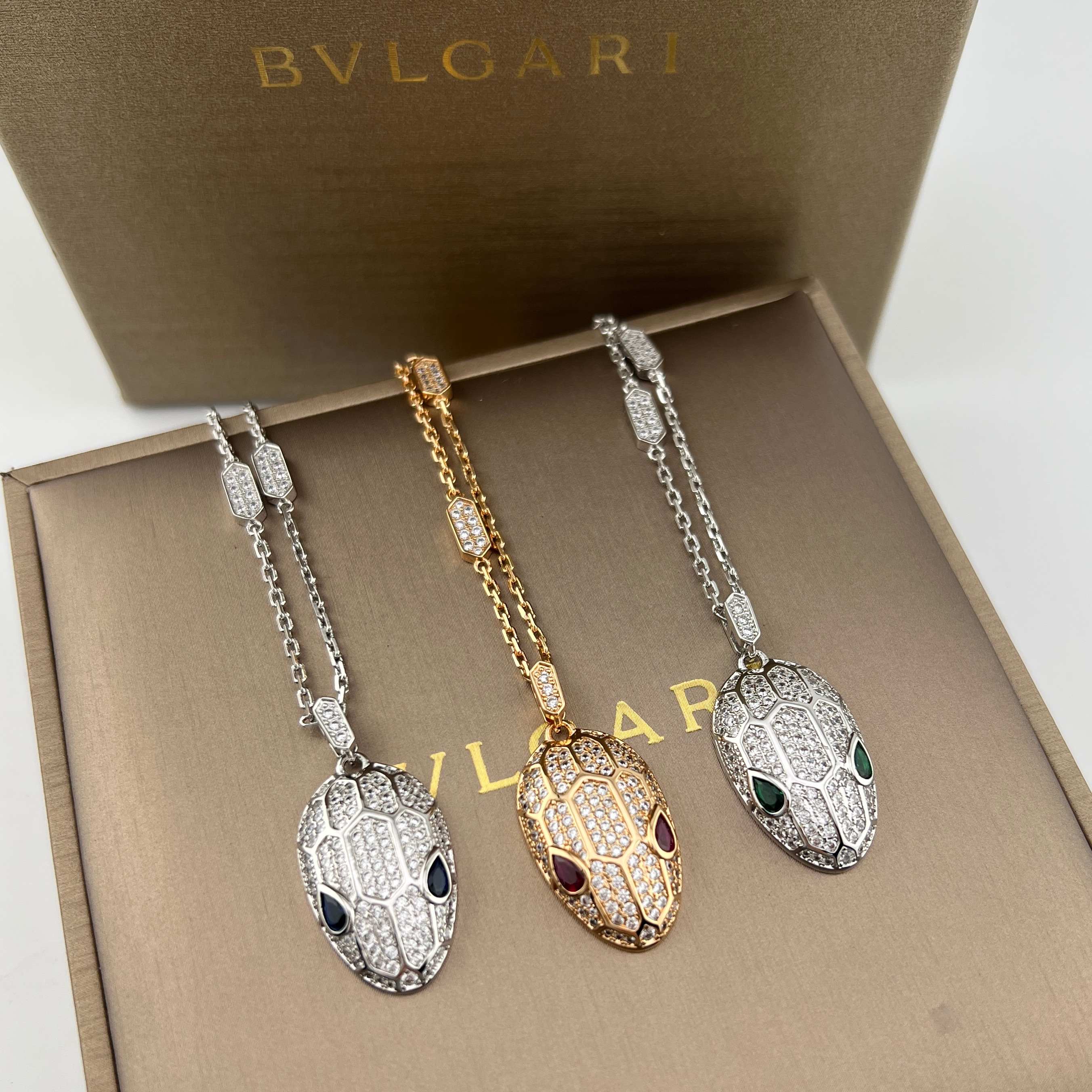 Diamond snake head necklace