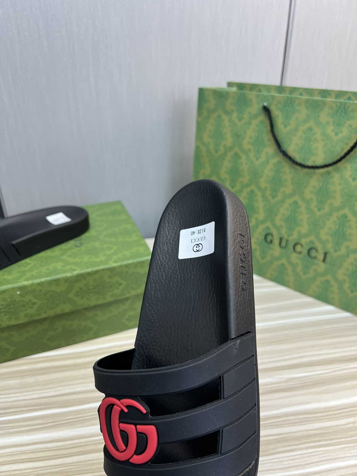 Gucci Slippers Sandals Mules Summer With Gg Logo Red