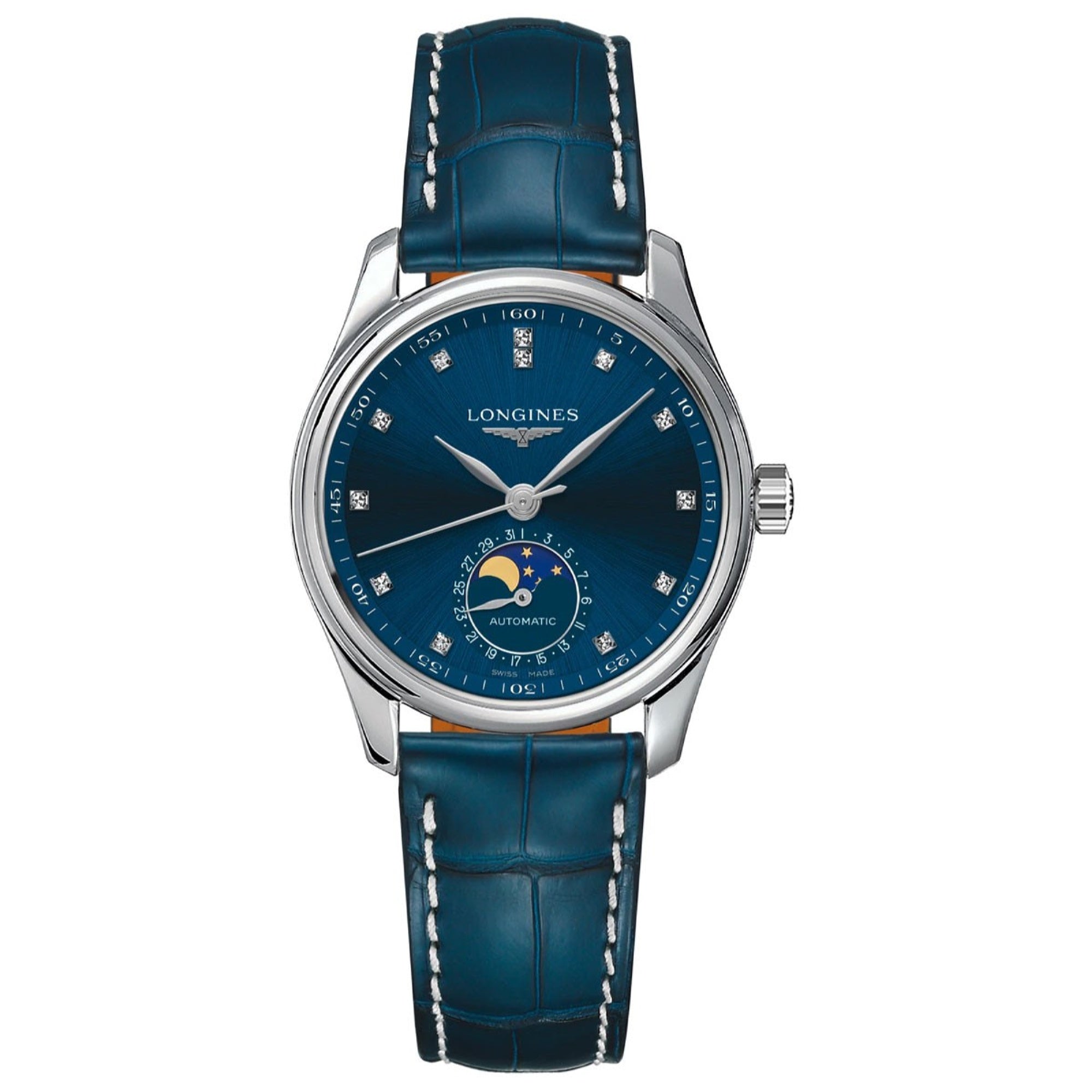 【Super Clone】Longines Women's L2.409.4.97.0 Master Collection Blue Leather Watch