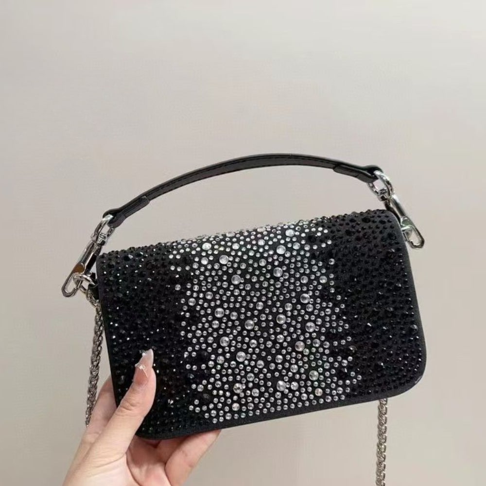 Valentino Loco Small VLogo Shoulder Bag Black 20Cm