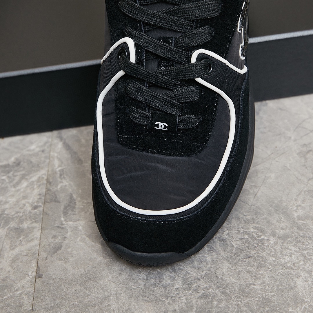 Chanel Suede Reflective Sneakers Black