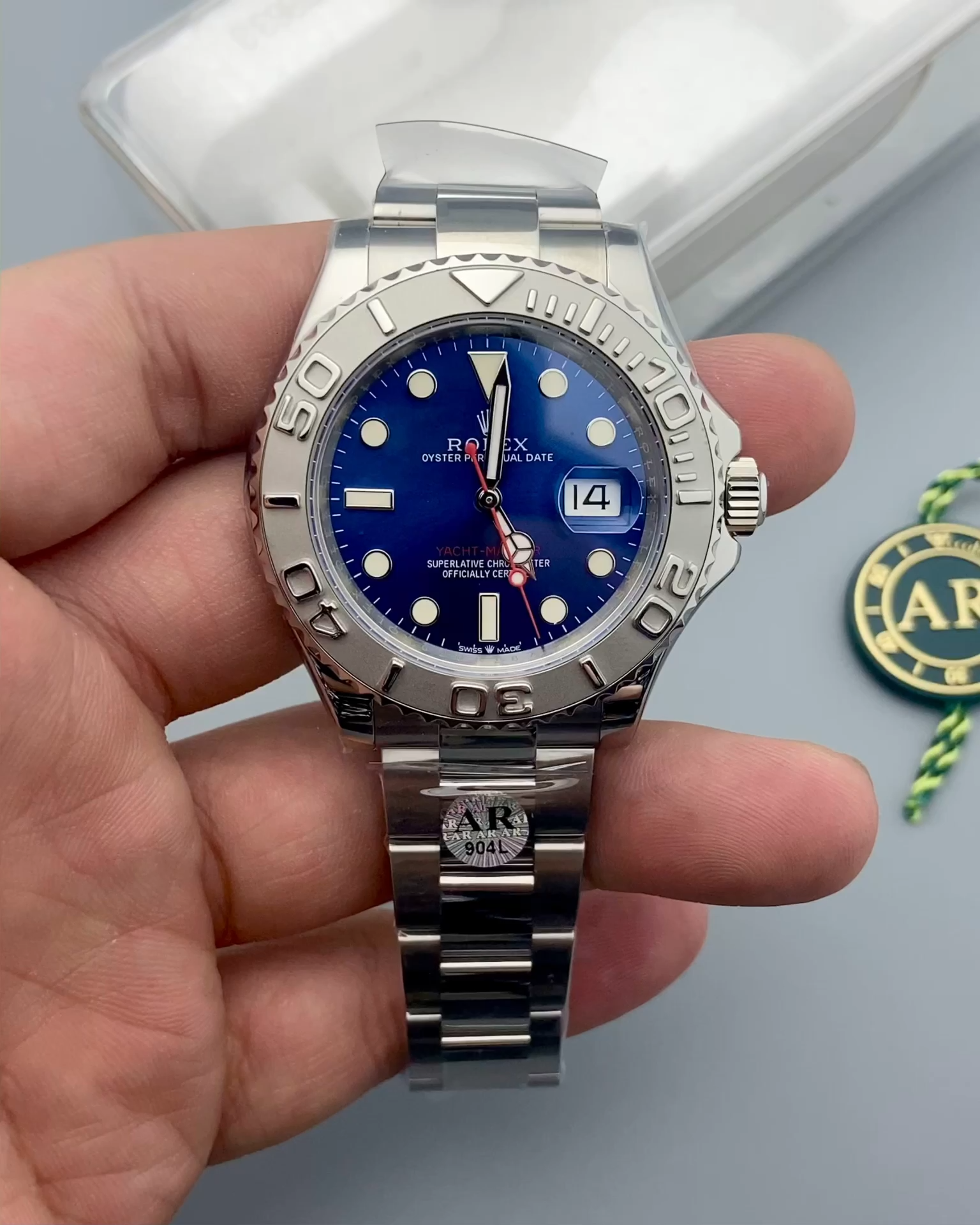【Super Clone】Rolex Yacht-Master 126622 Platinum Bezel Blue Dial 40MM Mens Replica Watch
