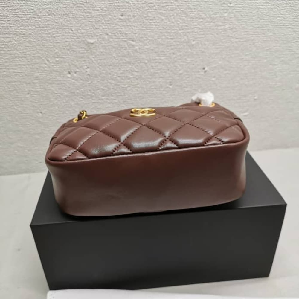 Chanel Mini Camera Case Dark Brown 18Cm As5190 B18306 Nzv43