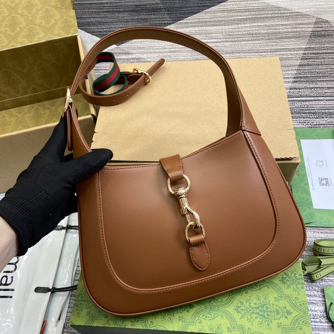 Gucci Jackie 1961 Small Hobo Bag In Brown Leather 27.5cm