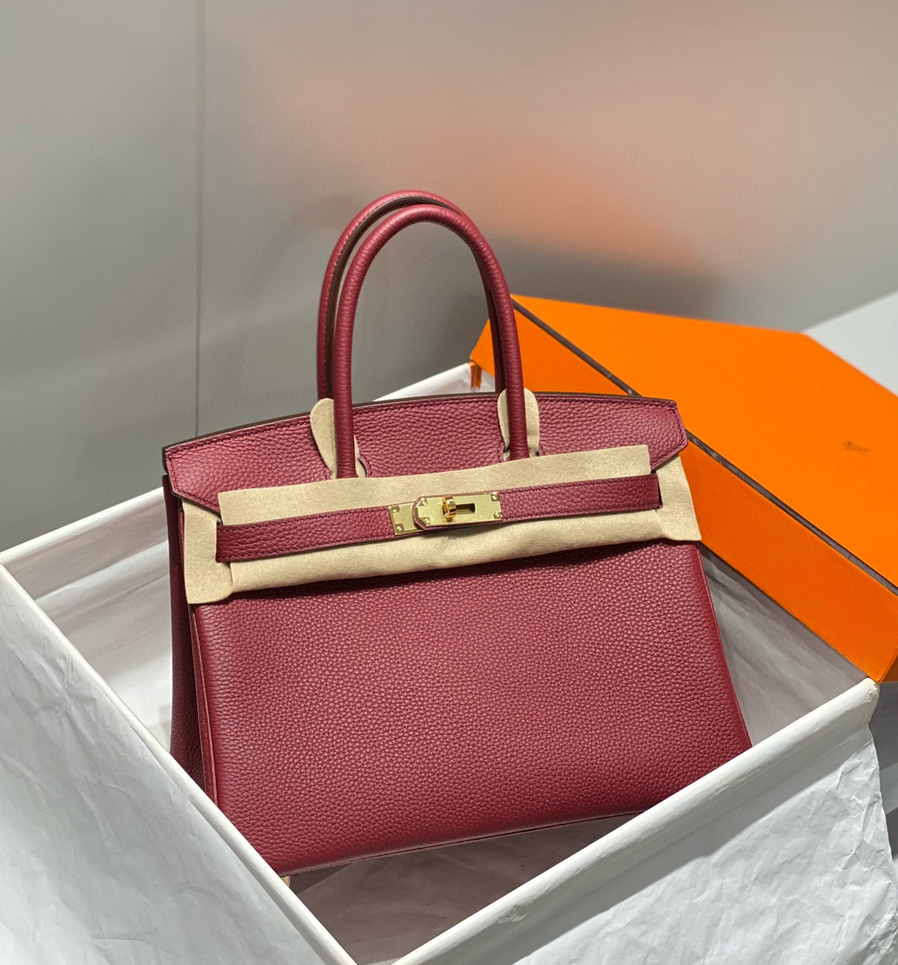 Hermes Birkin 25Cm Rouge H Togo Leather Gold Hardware