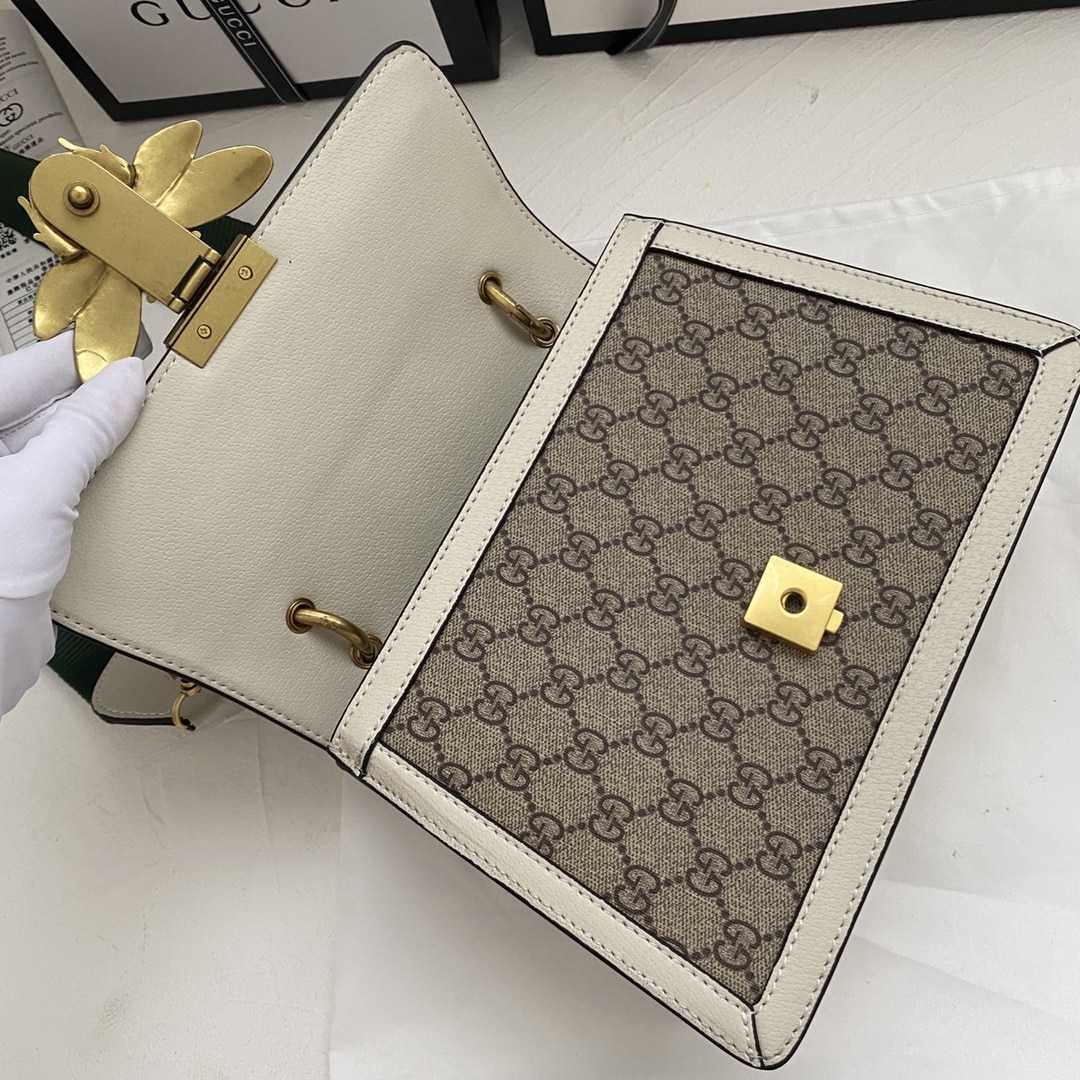 Gucci Queen Margaret Gg Small Top Handle Bag White 25Cm 476541 9I6St 9753