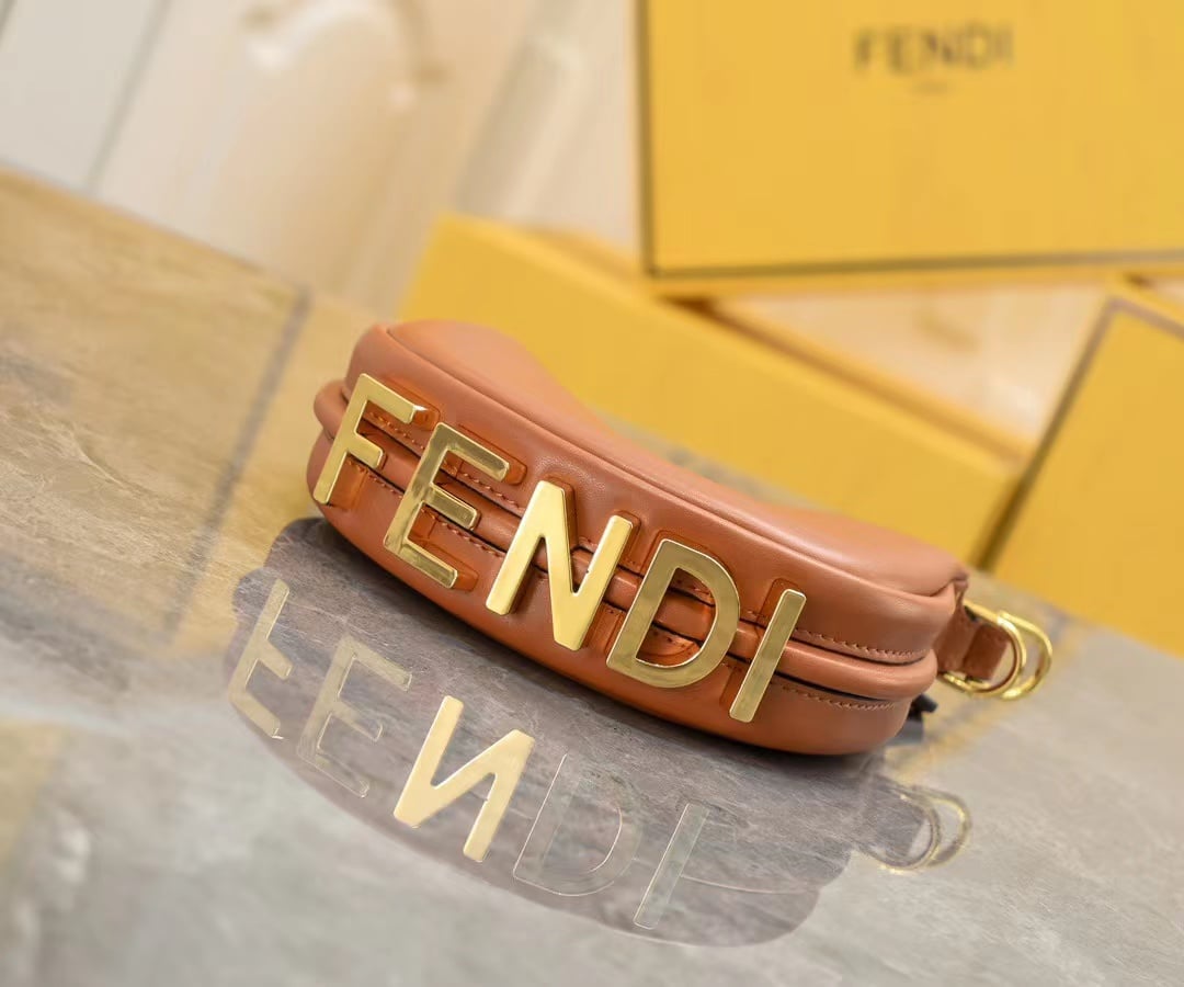 Fendi Fendigraphy Mini Leather Mini Bag Brown 16Cm 8Bs081A5Dyf1Mqi