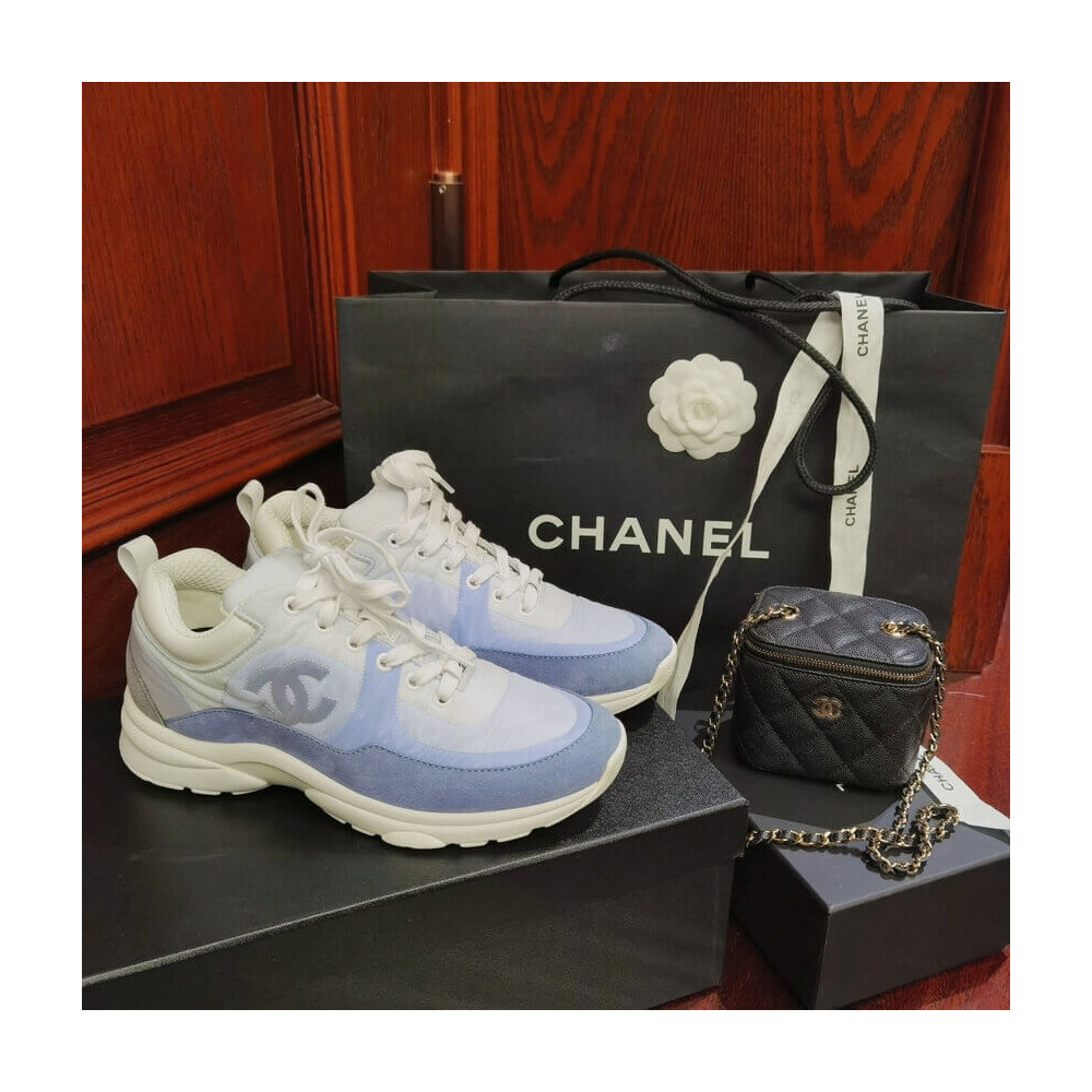Chanel Wmns Suede Sneakers Sky Blue G37136