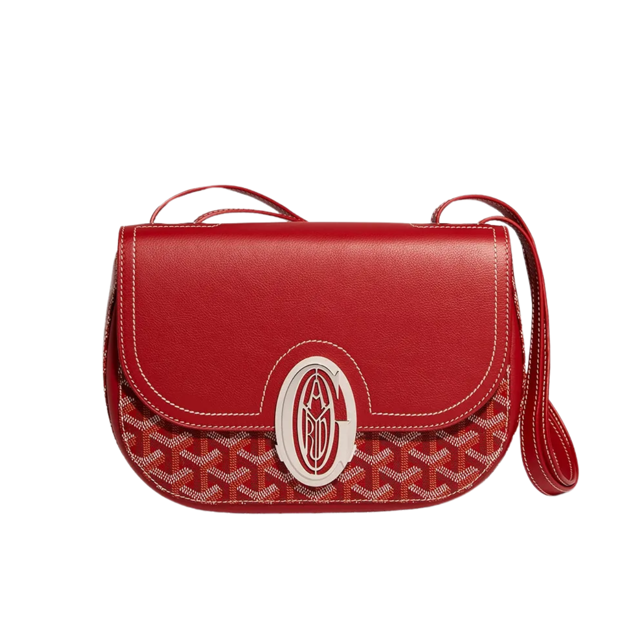 Goyard 233 Bag 25 Cm Classic Red Calfskin And Goyardine Canvas