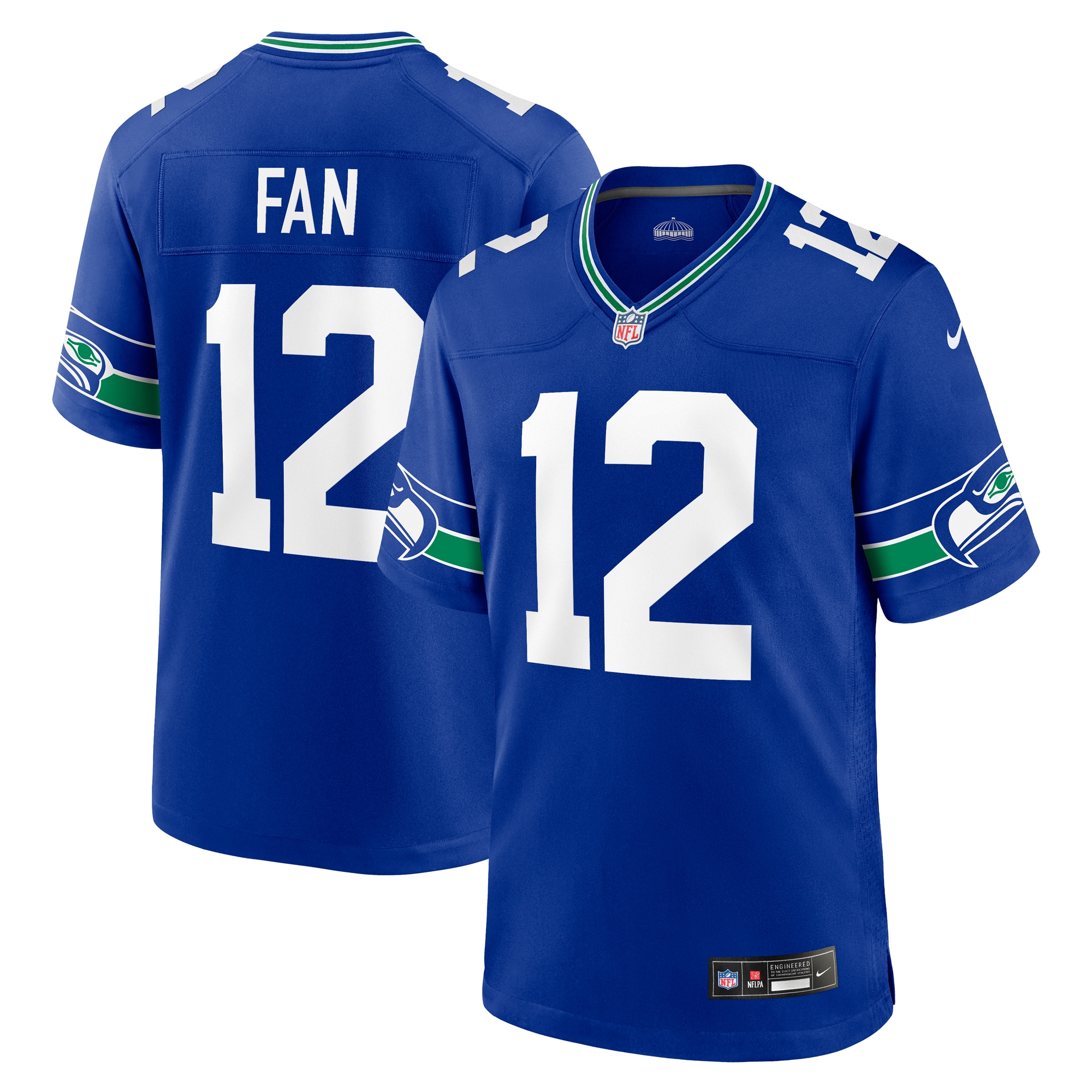 #12 Seattle Seahawks Nike Throwback Player Game Jersey - Royal