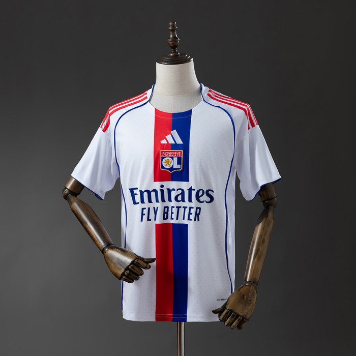 2025/2026 Ligue 1 Olympique Lyonnais Team Home Football Jersey