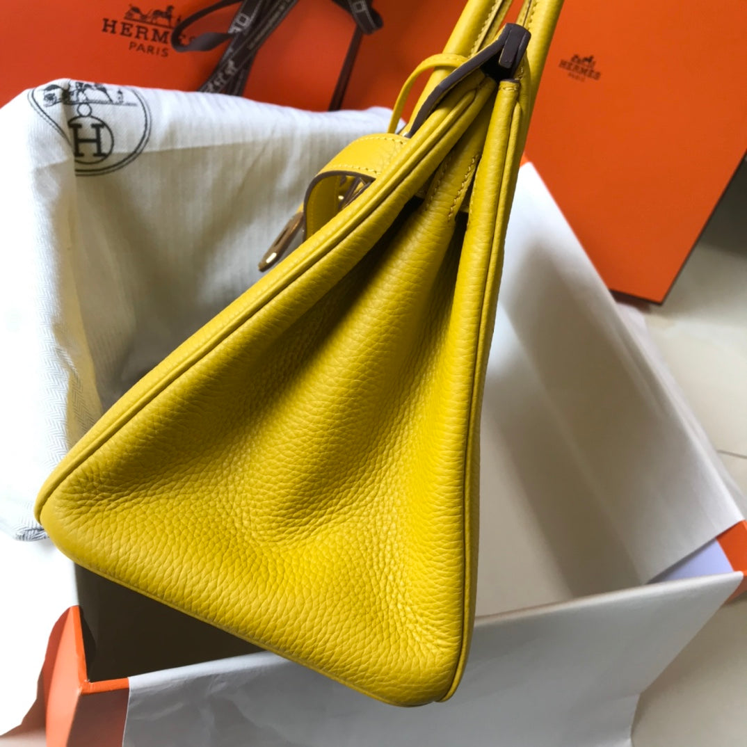 Hermes Birkin Amber Yellow Togo Leather Gold Hardware
