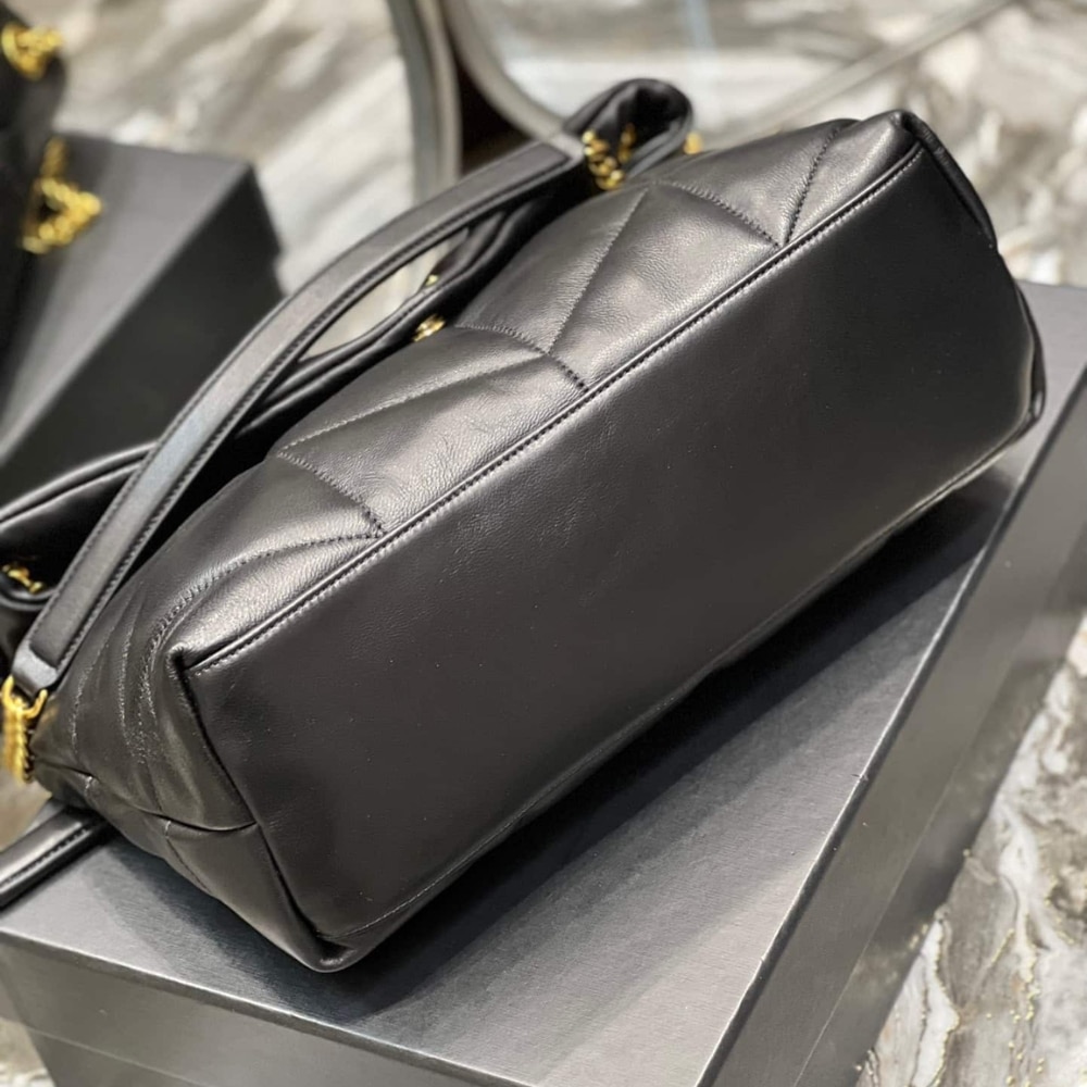 Saint Laurent Puffer Medium In Leather Gold Hardware Black 35cm 5774751EL071000