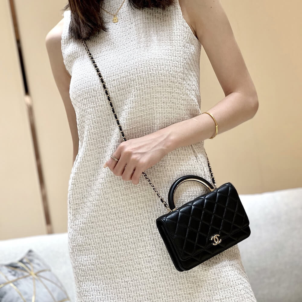 Chanel Wallet On Chain Top Handle Lambskin WOC