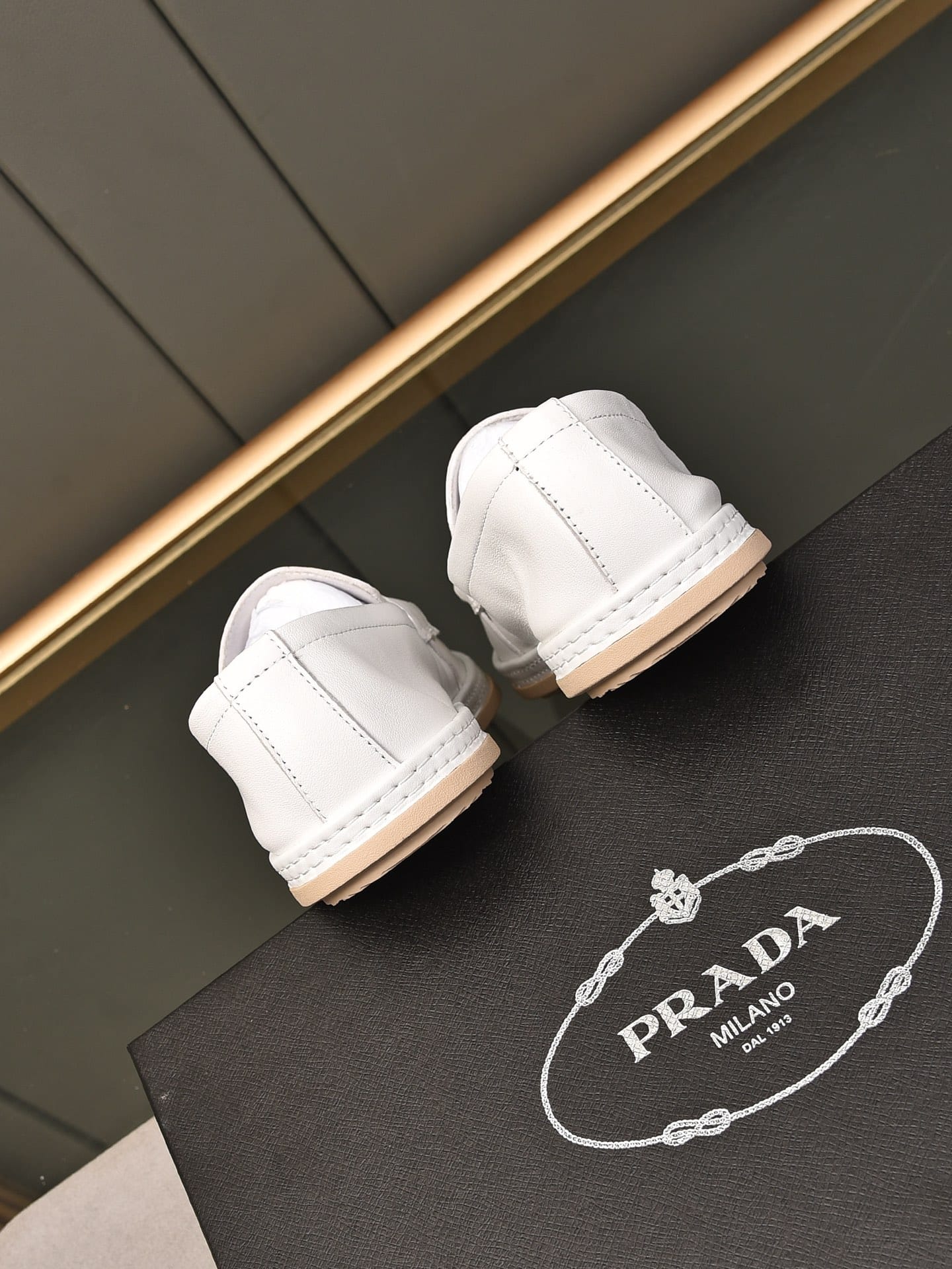 Prada Men’S Flat Loafers Leather White
