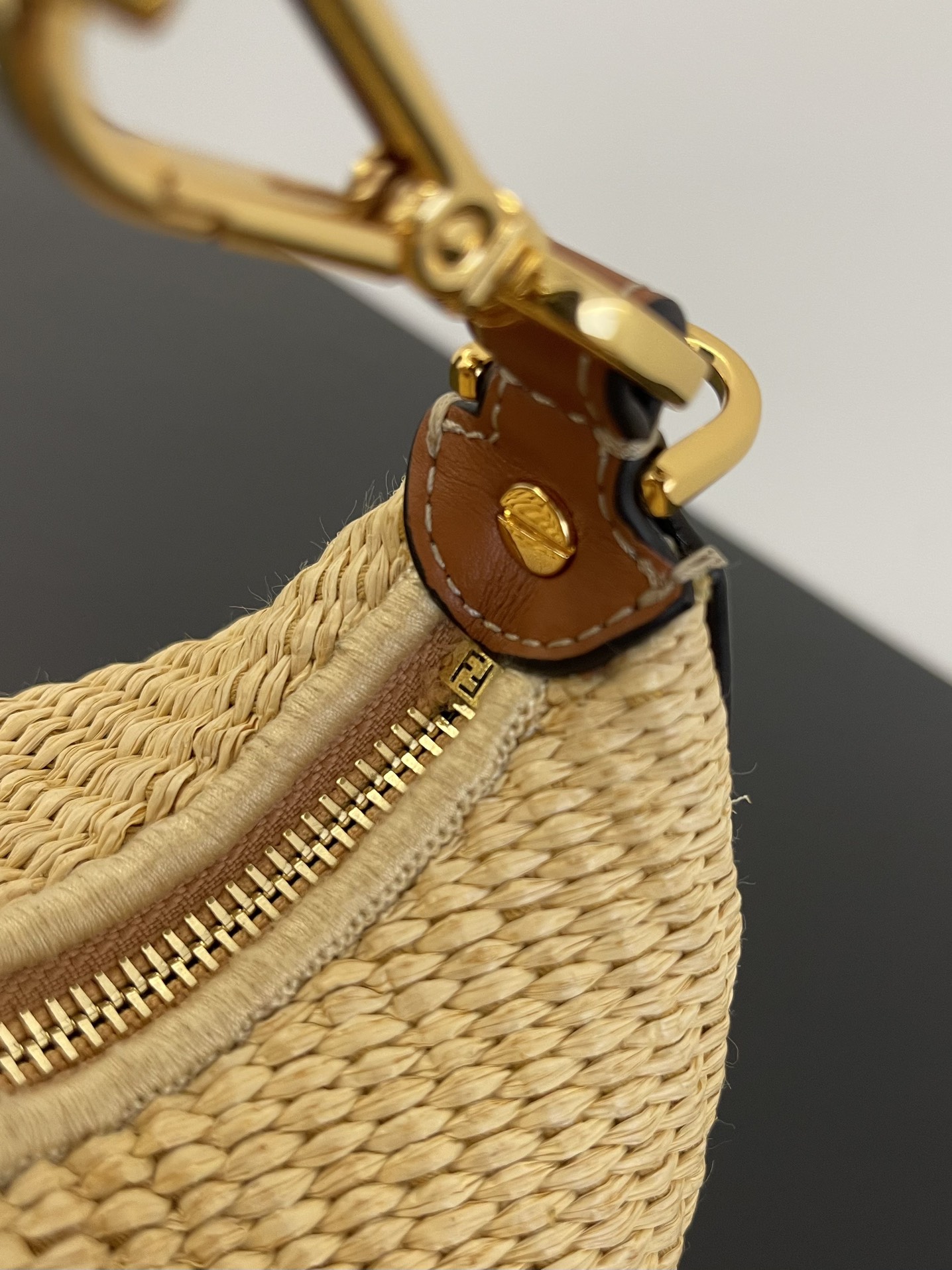 Fendi Fendigraphy Mini Natural Raffia ‘Beige’ 16.5cm/ 6.5in