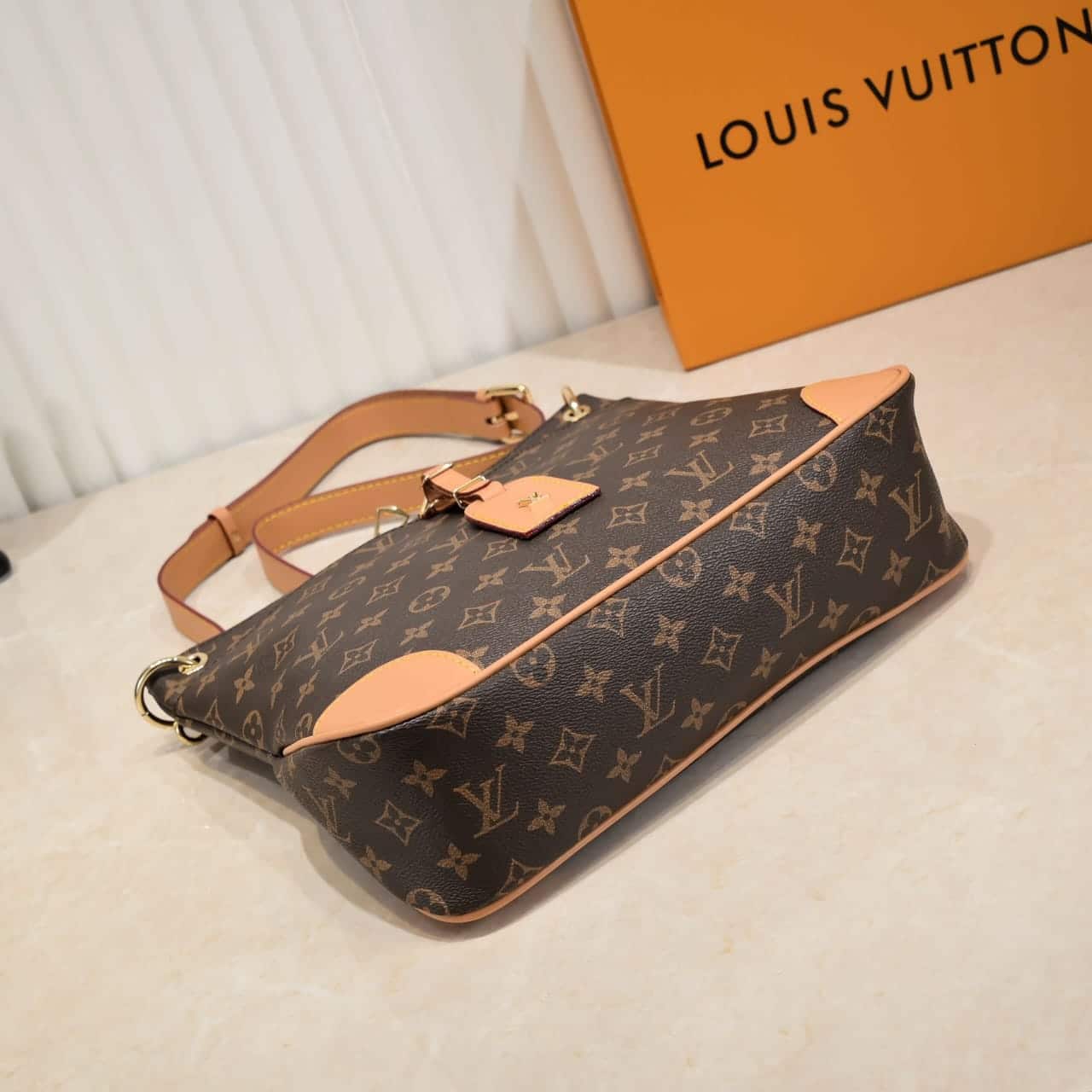 Louis Vuitton Odéon MM Monogram Canvas Shoulder Bag Brown 31 cm M45355