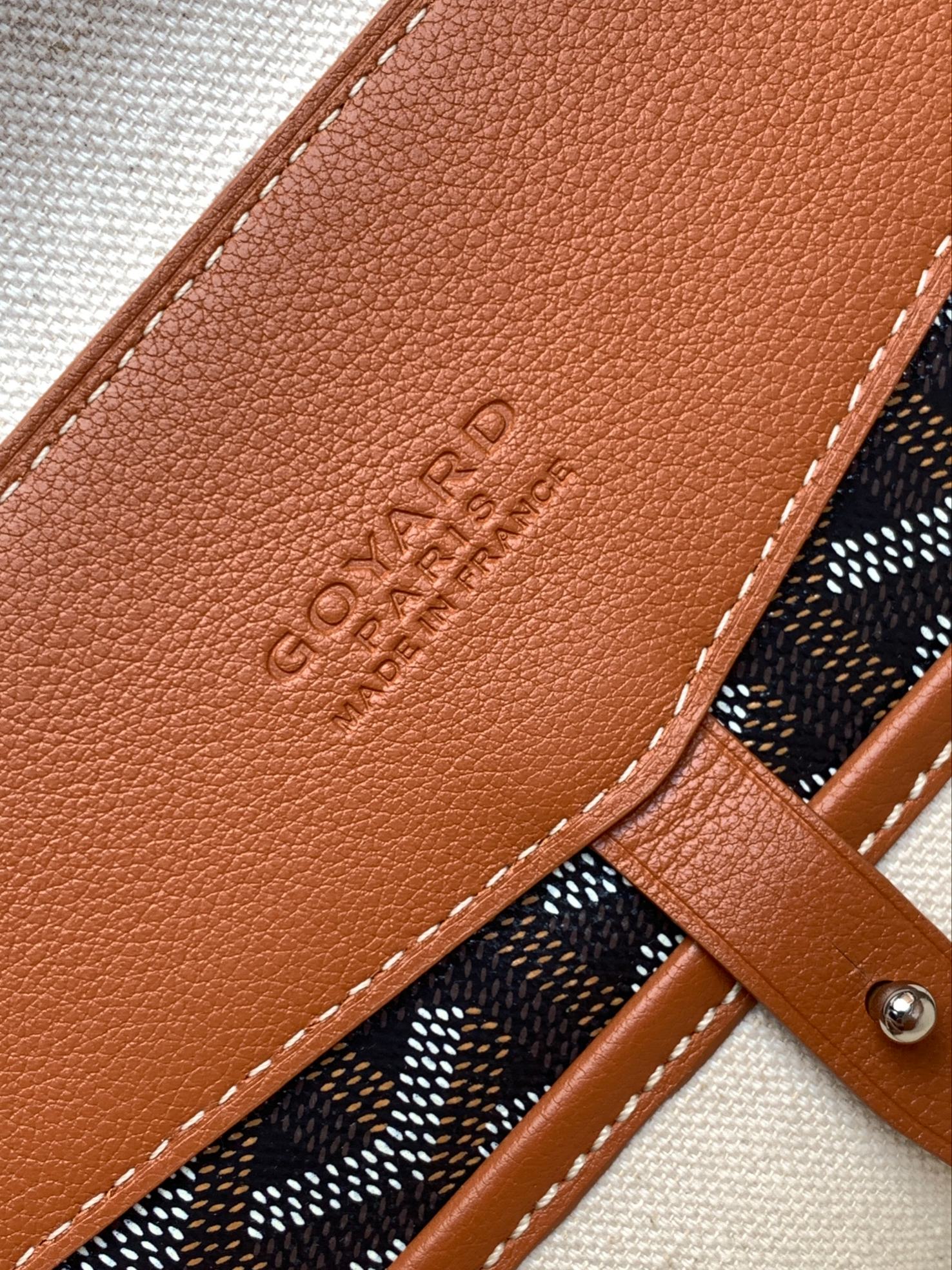 Goyard Cisalpin Document Case 39 Cm Black Goyardine Canvas And Tan Calfskin