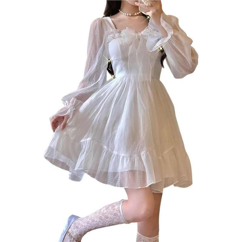 Lolita Dress White Kawaii Dress Women
