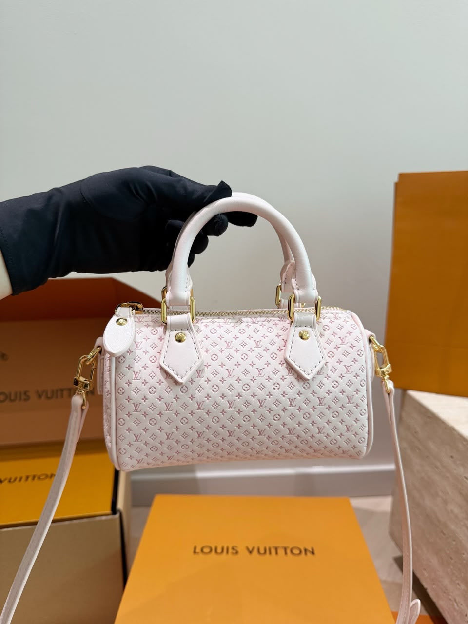 Louis Vuitton Nano Speedy Bag Light Bliss Cream 16cm M29414