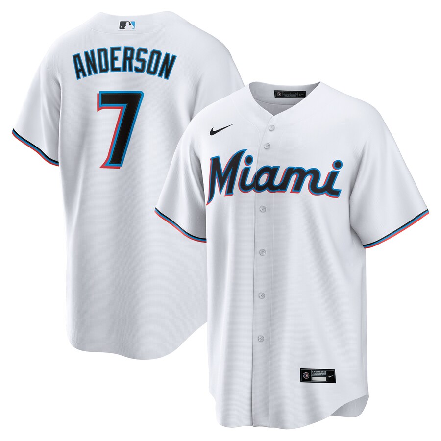 Tim Anderson Miami Marlins Home Player Jersey White