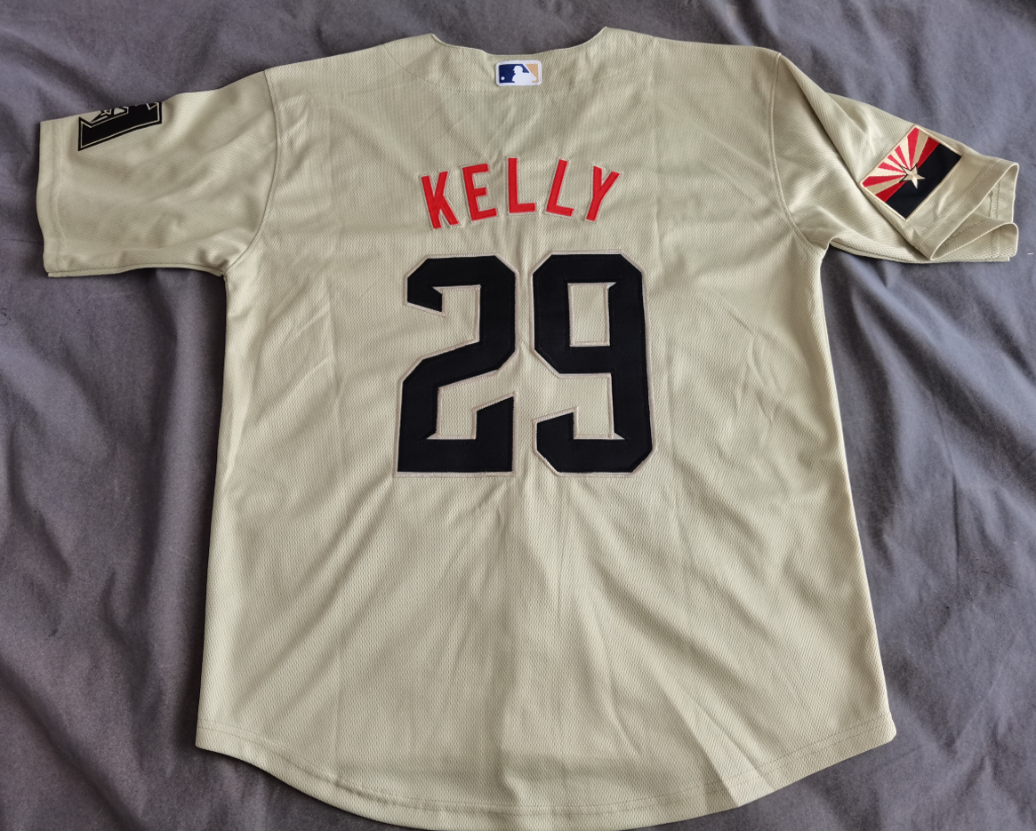Men's Arizona Diamondbacks Merrill Kelly #29 Beige Replica Baseball Jersey