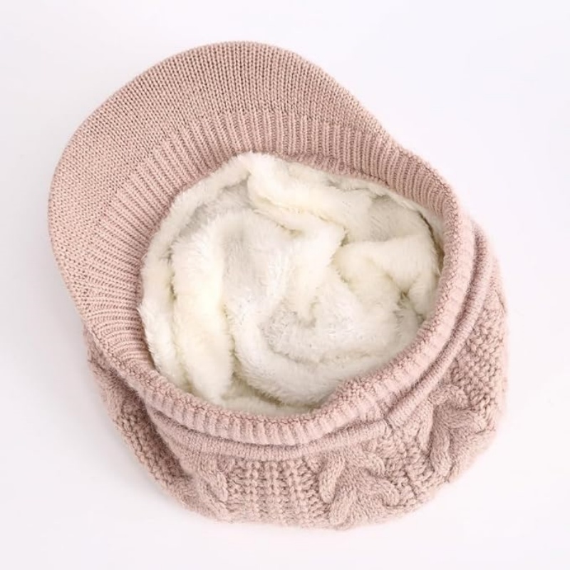 Women's Winter Knit Beanie with Brim