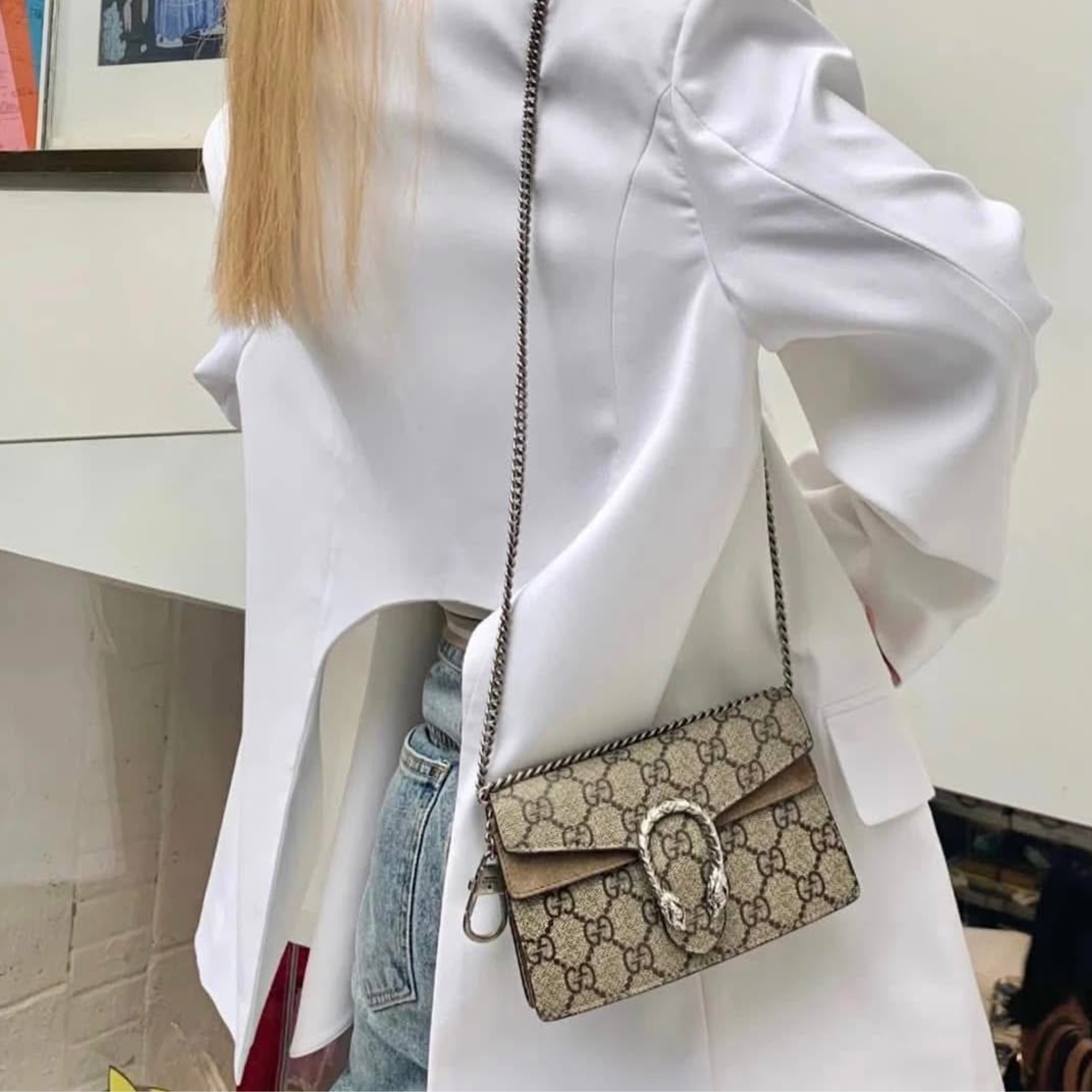 Gucci Dionysus Bag GG Coated Canvas Super Mini 16.5cm/6.5in