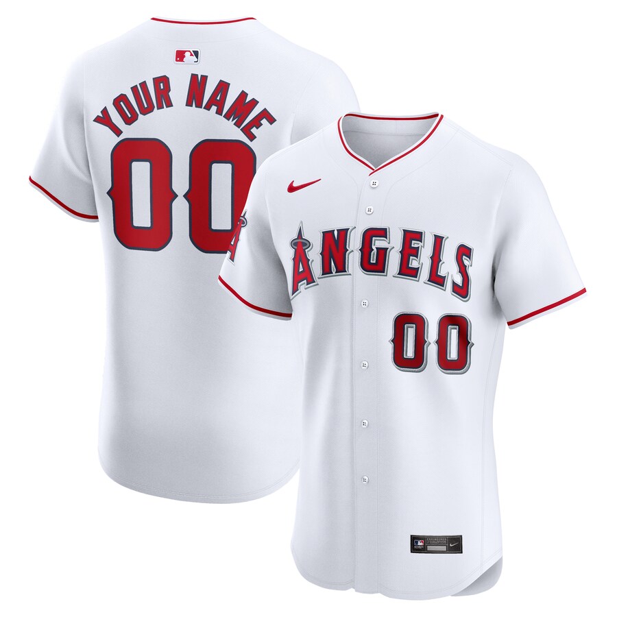 Los Angeles Angels Home Elite Custom Jersey White