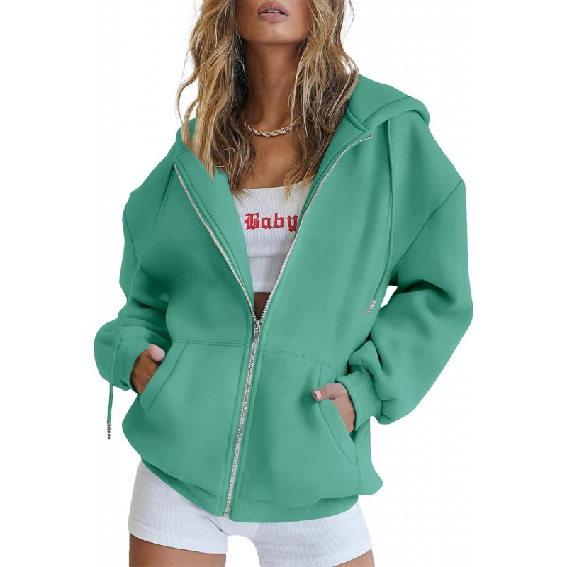 Women's 2026 Spring Zip Up Y2K Hoodies Casual Long