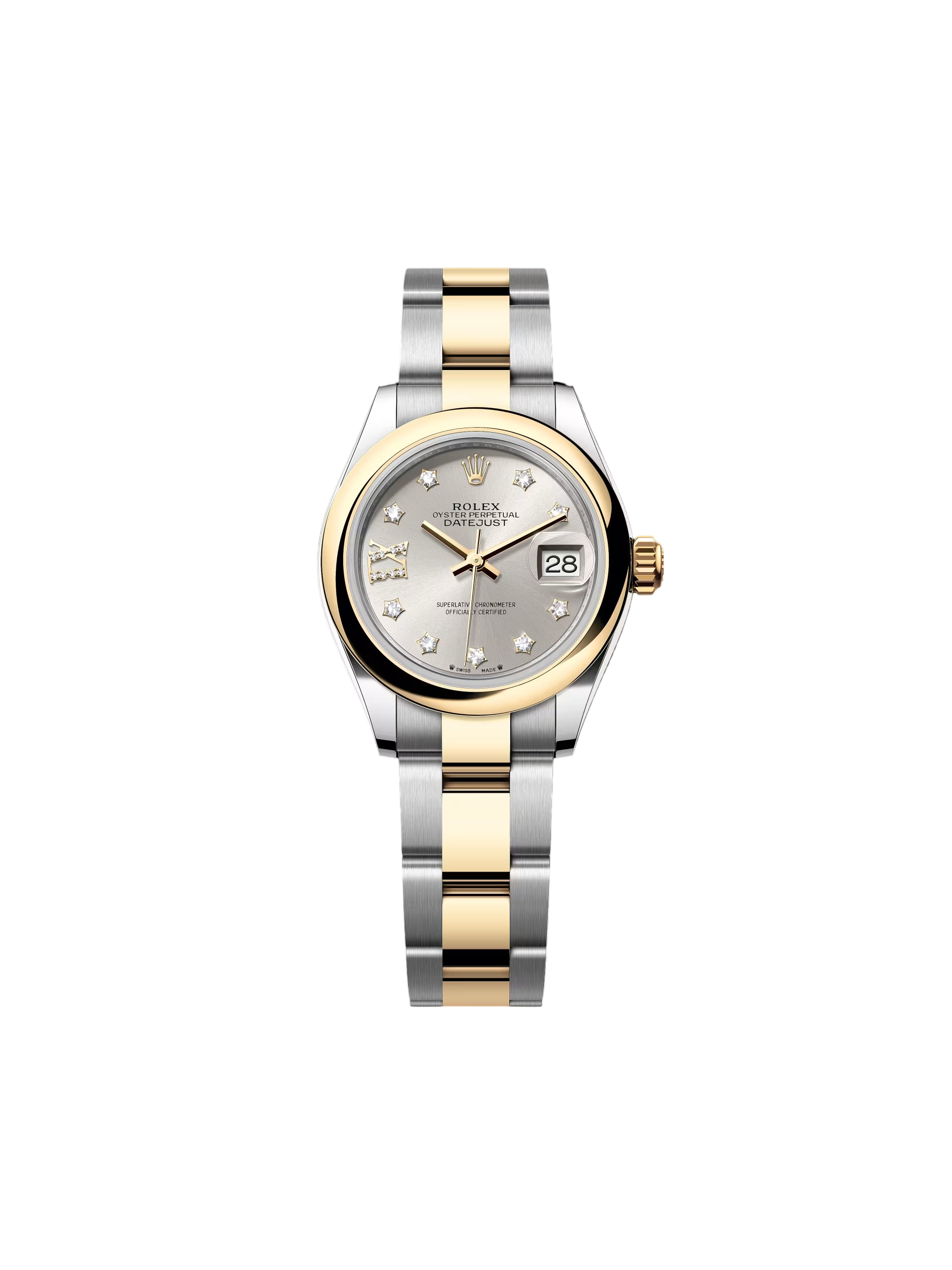 Rolex Lady-Datejust 28mm 279163 Silver Diamond Dial