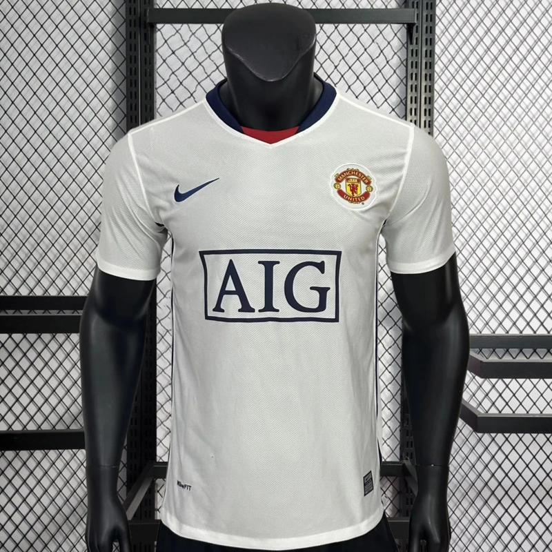 Retro player 2008-09 Manchester United Away White Football jersey retro