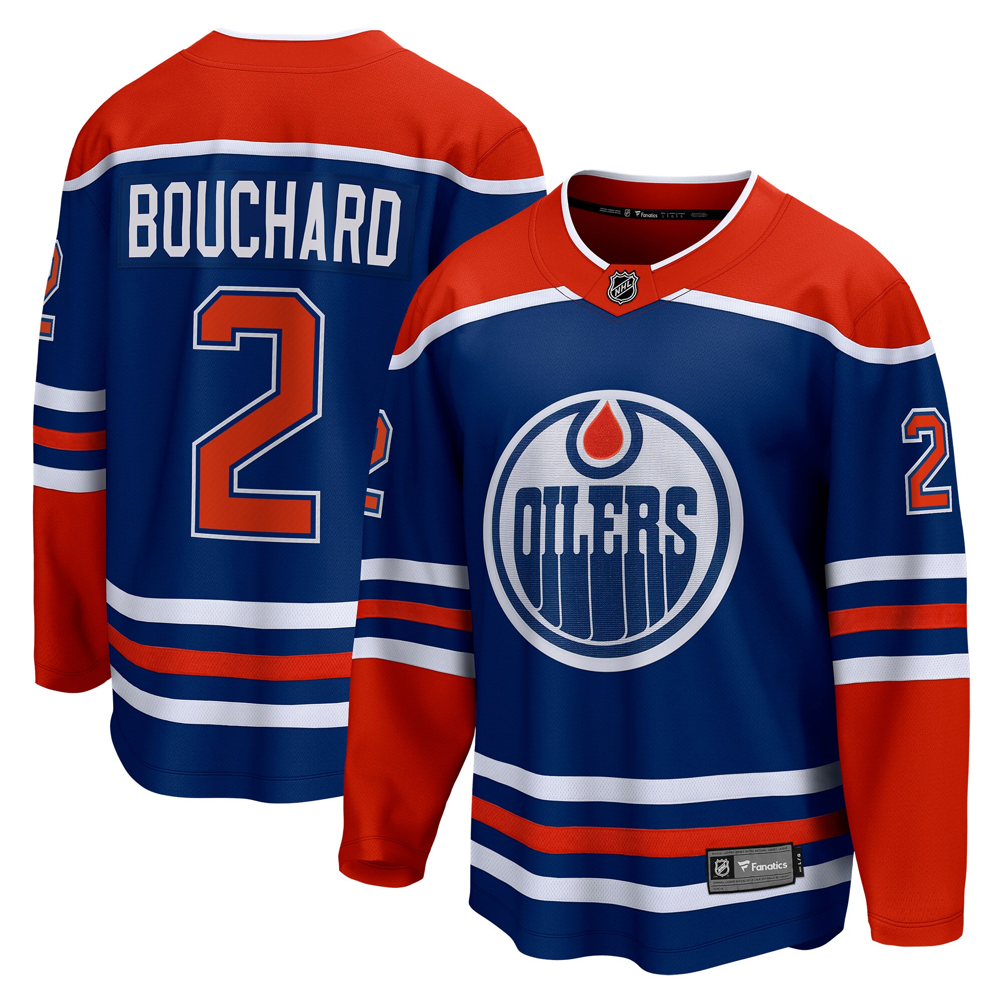 Evan Bouchard Edmonton Oilers Fanatics Home Breakaway Player Jersey – Royal