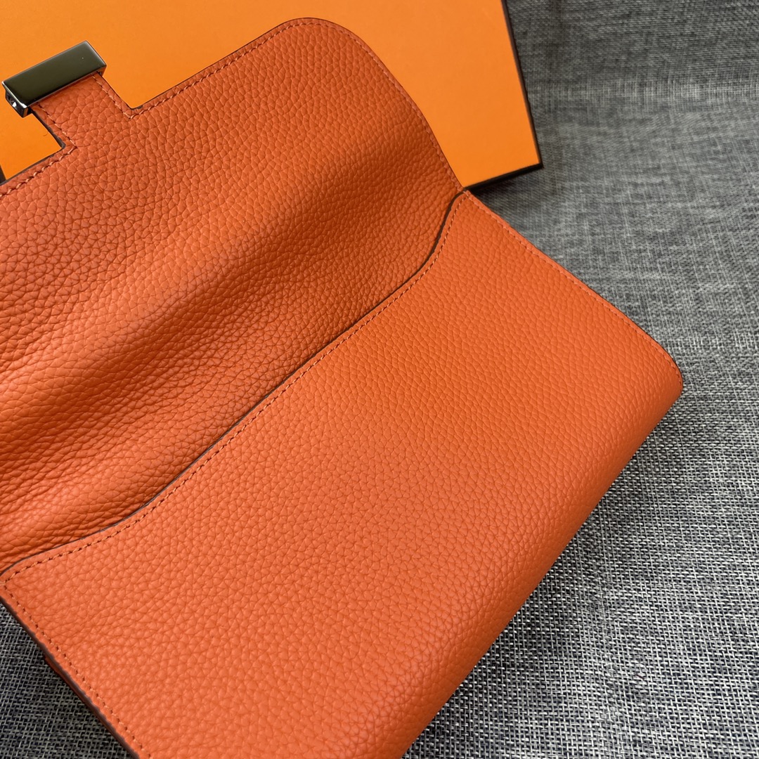 Hermes Constance Togo Long Wallet Silver Toned Hardware 20cm